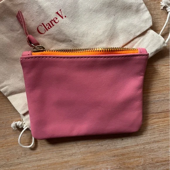 Petal Clare V Coin Clutch w orange zipper - Picture 3 of 4